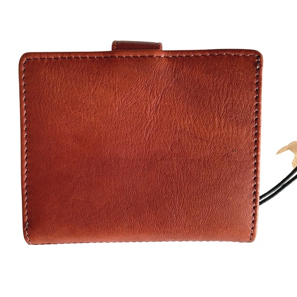 NWT Margot New York Lizzie SM Bifold Wallet Cognac Brown Leather 4.25"W x 3.75"H - Picture 11 of 12